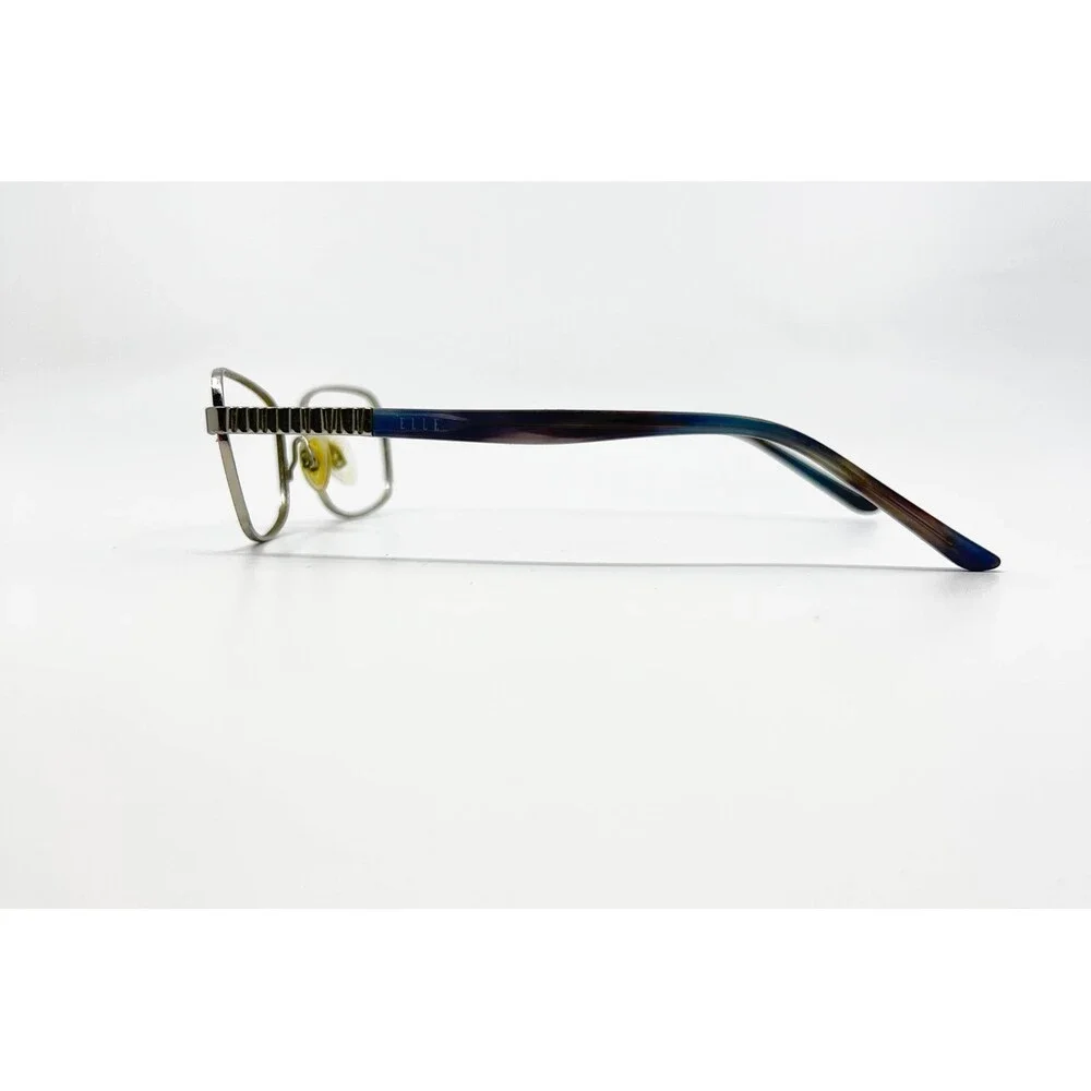 Elle Eyeglasses Womens Silver Blue EL13465 Metal Rectangle 51-16-135
